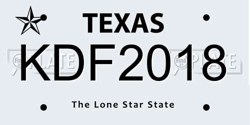 KDF2018 Texas License Plate
