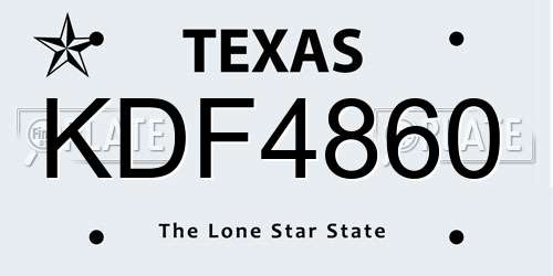 KDF4860 Texas License Plate