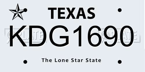 KDG1690 Texas License Plate