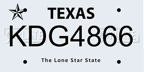KDG4866 Texas License Plate