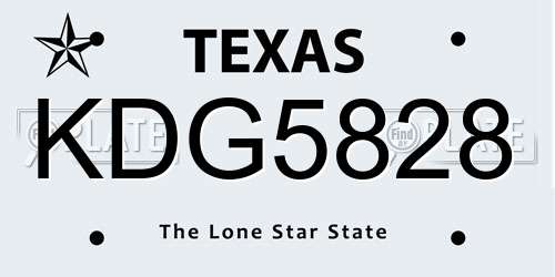 KDG5828 Texas License Plate