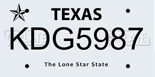 KDG5987 Texas License Plate