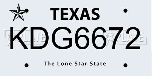 KDG6672 Texas License Plate