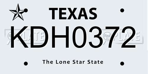 KDH0372 Texas License Plate