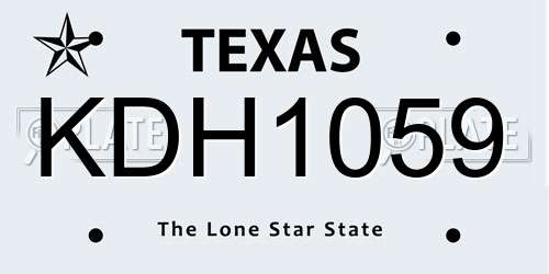 KDH1059 Texas License Plate