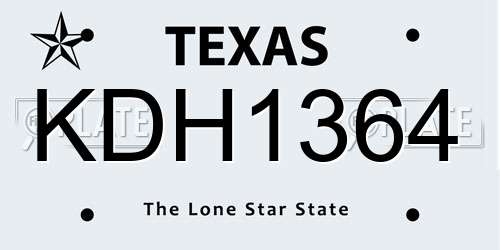KDH1364 Texas License Plate