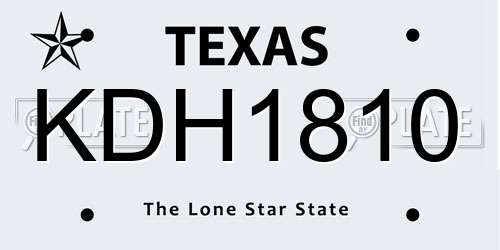 KDH1810 Texas License Plate