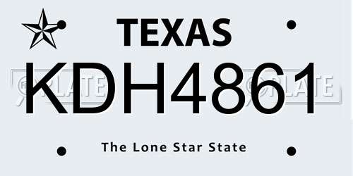 KDH4861 Texas License Plate