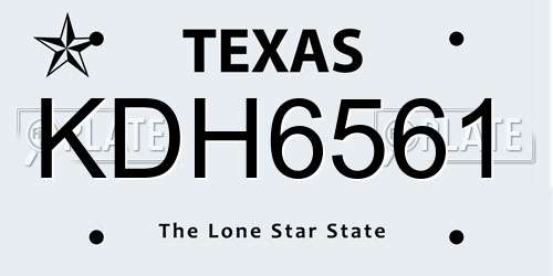 KDH6561 Texas License Plate