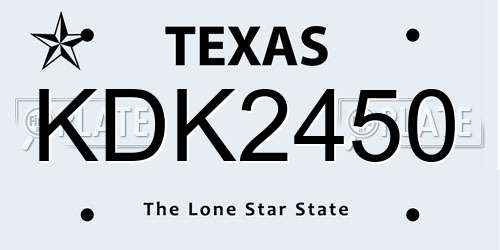 KDK2450 Texas License Plate