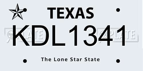 KDL1341 Texas License Plate