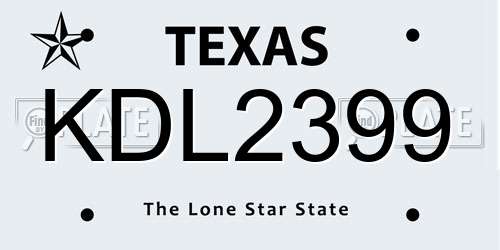 KDL2399 Texas License Plate