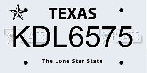 KDL6575 Texas License Plate