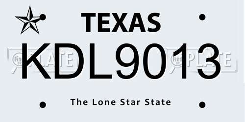 KDL9013 Texas License Plate