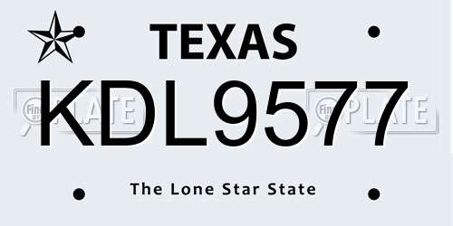 KDL9577 Texas License Plate