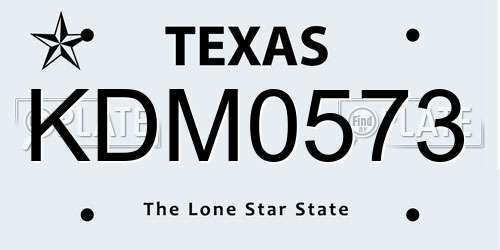 KDM0573 Texas License Plate