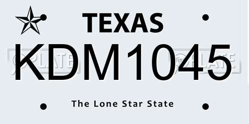 KDM1045 Texas License Plate