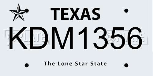 KDM1356 Texas License Plate