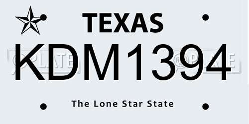 KDM1394 Texas License Plate