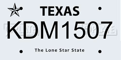 KDM1507 Texas License Plate