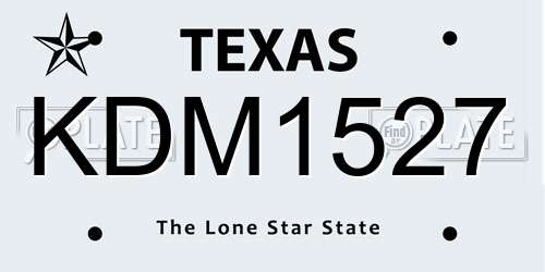 KDM1527 Texas License Plate