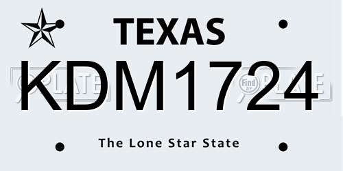 KDM1724 Texas License Plate