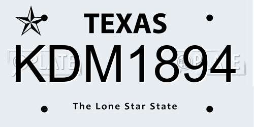 KDM1894 Texas License Plate