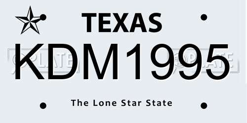 KDM1995 Texas License Plate