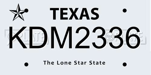 KDM2336 Texas License Plate