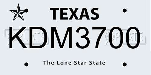 KDM3700 Texas License Plate