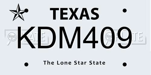 KDM409 Texas License Plate