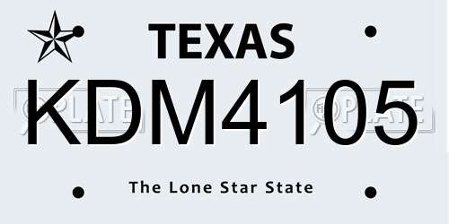 KDM4105 Texas License Plate