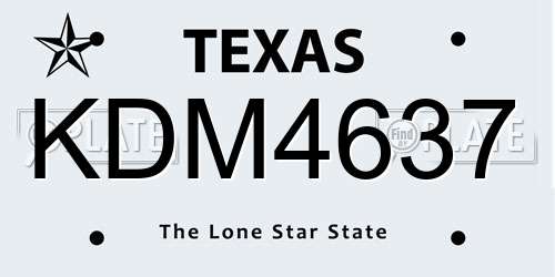 KDM4637 Texas License Plate