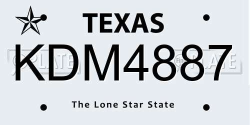 KDM4887 Texas License Plate
