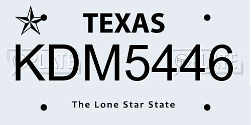 KDM5446 Texas License Plate