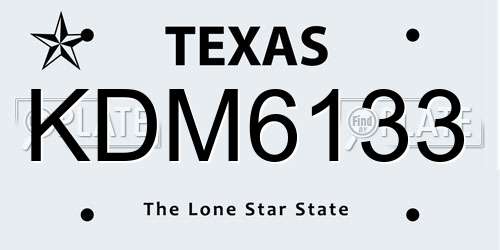 KDM6133 Texas License Plate