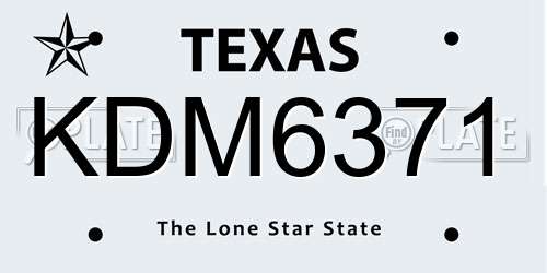 KDM6371 Texas License Plate