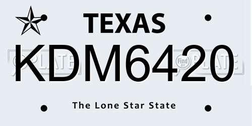 KDM6420 Texas License Plate