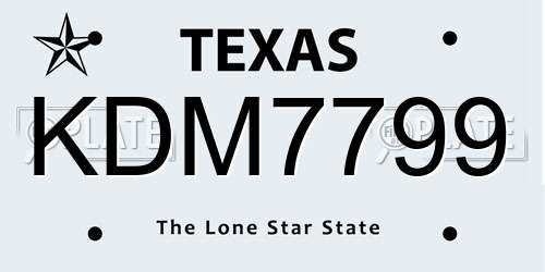 KDM7799 Texas License Plate