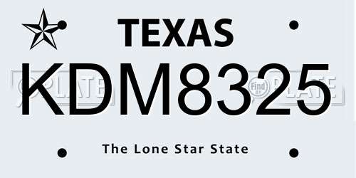 KDM8325 Texas License Plate