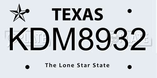 KDM8932 Texas License Plate