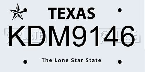 KDM9146 Texas License Plate