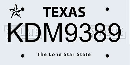 KDM9389 Texas License Plate