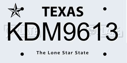 KDM9613 Texas License Plate