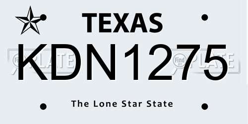 KDN1275 Texas License Plate