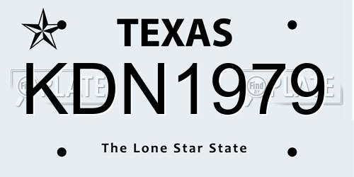 KDN1979 Texas License Plate