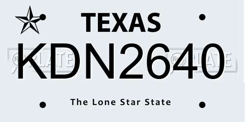 KDN2640 Texas License Plate
