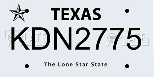 KDN2775 Texas License Plate