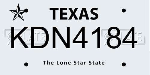 KDN4184 Texas License Plate