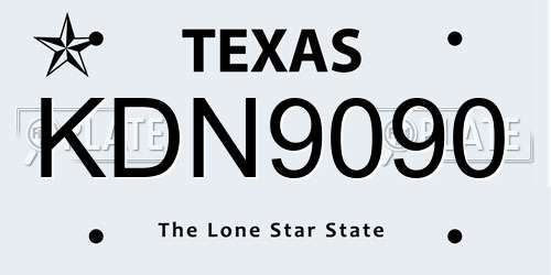 KDN9090 Texas License Plate